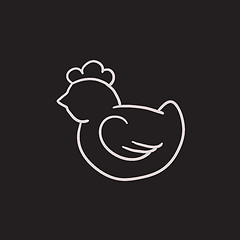 Image showing Chick sketch icon.
