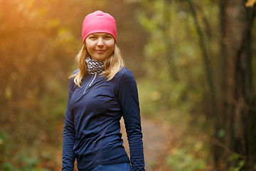 Image showing Smiling girl in sport wear