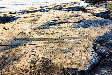 Image showing Onega Petroglyphs On The Cape Besov Nos