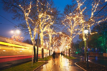 Image showing Christmas decoration on the street