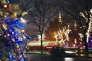 Image showing Christmas decoration on the street