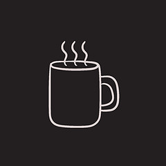 Image showing Mug of hot drink sketch icon.