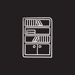 Image showing Bookcase sketch icon.