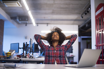 Image showing portrait of a young successful African-American woman in modern 