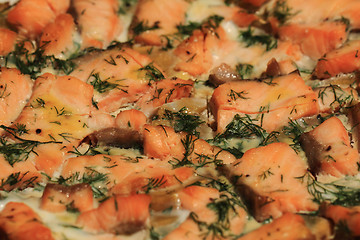 Image showing salmon fish food background