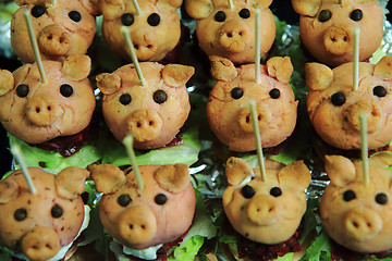 Image showing pig head hamburgers