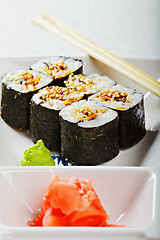 Image showing Eel maki sushi set