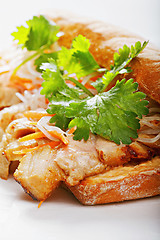 Image showing Banh mi sandwich with pork