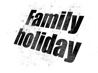 Image showing Vacation concept: Family Holiday on Digital background