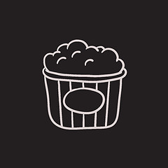 Image showing Popcorn sketch icon.