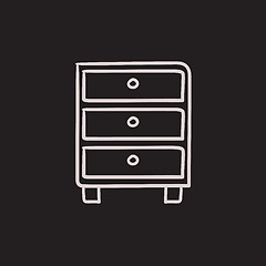 Image showing Chest of drawers sketch icon.