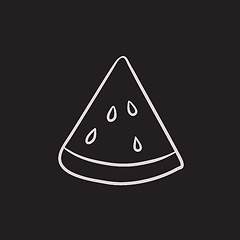 Image showing Watermelon sketch icon.