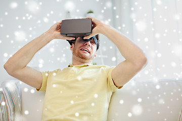 Image showing young man in virtual reality headset or 3d glasses