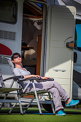 Image showing Family vacation travel, holiday trip in motorhome