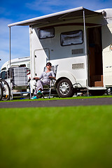 Image showing Family vacation travel, holiday trip in motorhome