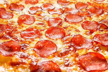 Image showing Pepperoni pizza closeup