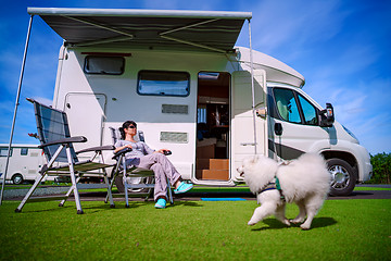 Image showing Family vacation travel, holiday trip in motorhome