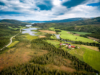 Image showing Beautiful Nature Norway aerial photography.