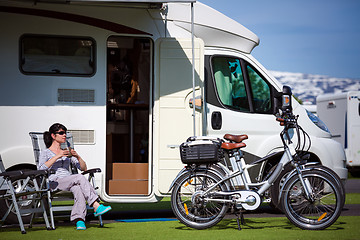 Image showing Family vacation travel, holiday trip in motorhome