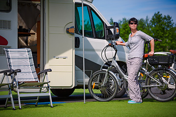 Image showing Family vacation travel, holiday trip in motorhome