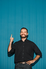 Image showing Portrait of young man with happy facial expression