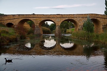 Image showing Old bridge over a river