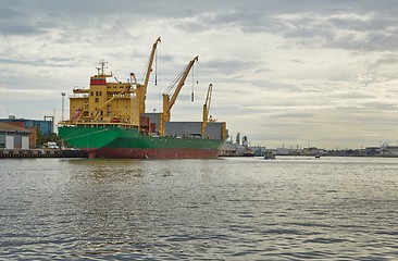 Image showing Industrial ships in port