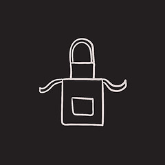 Image showing Kitchen apron sketch icon.