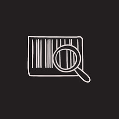 Image showing Magnifying glass and barcode sketch icon.