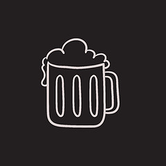 Image showing Mug of beer sketch icon.