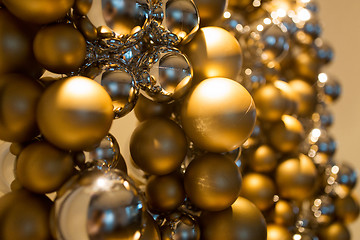 Image showing golden christmas decoration or garland of beads