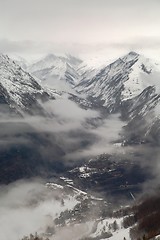 Image showing Mountains cloudy landscape