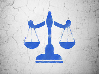 Image showing Law concept: Scales on wall background