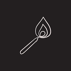 Image showing Burning match  sketch icon.