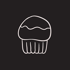 Image showing Cupcake sketch icon.