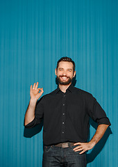 Image showing Portrait of young man with happy facial expression