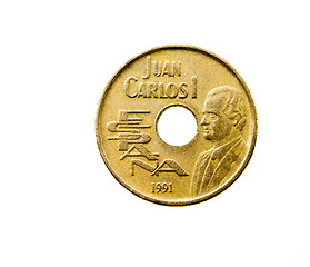 Image showing Spanish coin closeup