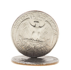 Image showing coin in a quarter of the US dollar