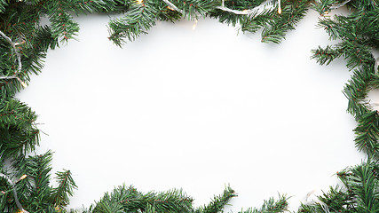 Image showing Branches of fir with garland