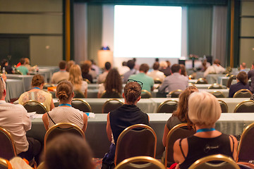 Image showing Audience in lecture hall participating at business conference.