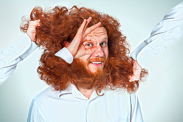 Image showing The Angry man tearing his hair