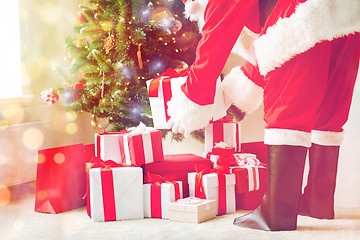 Image showing close up of santa claus with presents