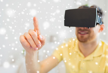 Image showing young man in virtual reality headset or 3d glasses