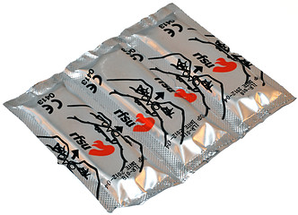 Image showing Three-pack of condoms
