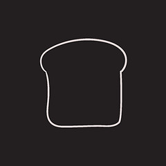 Image showing Single slice of bread sketch icon.