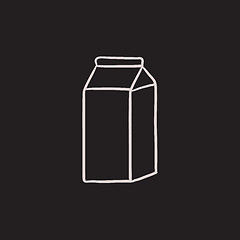 Image showing Packaged dairy product sketch icon.