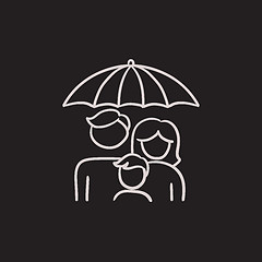 Image showing Family insurance sketch icon.