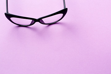 Image showing Black glasses with transparent lenses