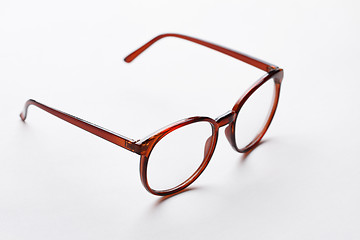 Image showing Brown-rim glasses with transparent lenses