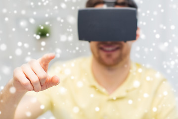 Image showing young man in virtual reality headset or 3d glasses